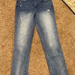 Democracy Distressed Blue Straight Leg Jeans